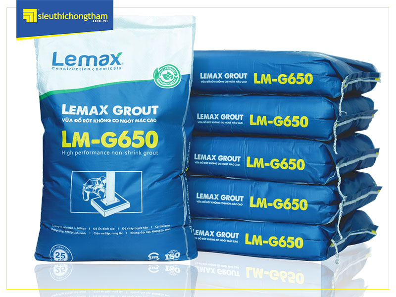 vữa grout Lemax G650 chống thấm cổ ống