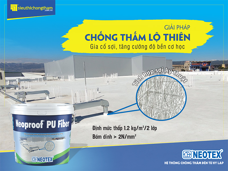 giải pháp chống thấm lộ thiên Neoproof Pu Fiber