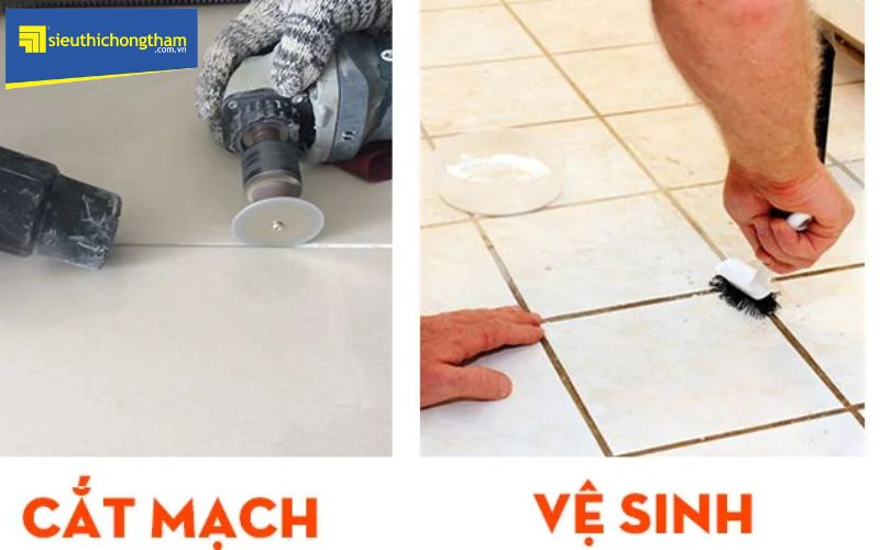 Chống thấm nhà vệ sinh bằng cách cắt mạch