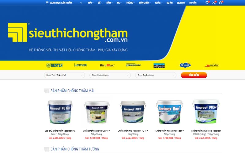 Website chính thức của Siêu thị chống thấm