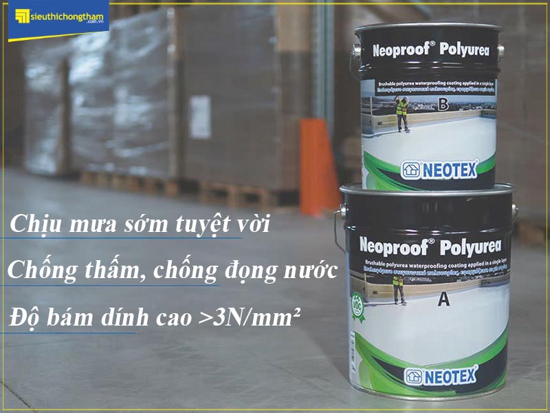 Chống thấm mái phủ bảo vệ sử dụng Neoproof Polyurea R cho độ bền lên đến 20 năm