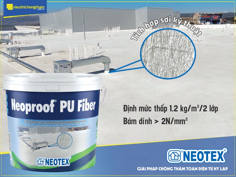 Neoproof PU Fiber - Giải pháp chống thấm lý tưởng cho máng nước trên mái 